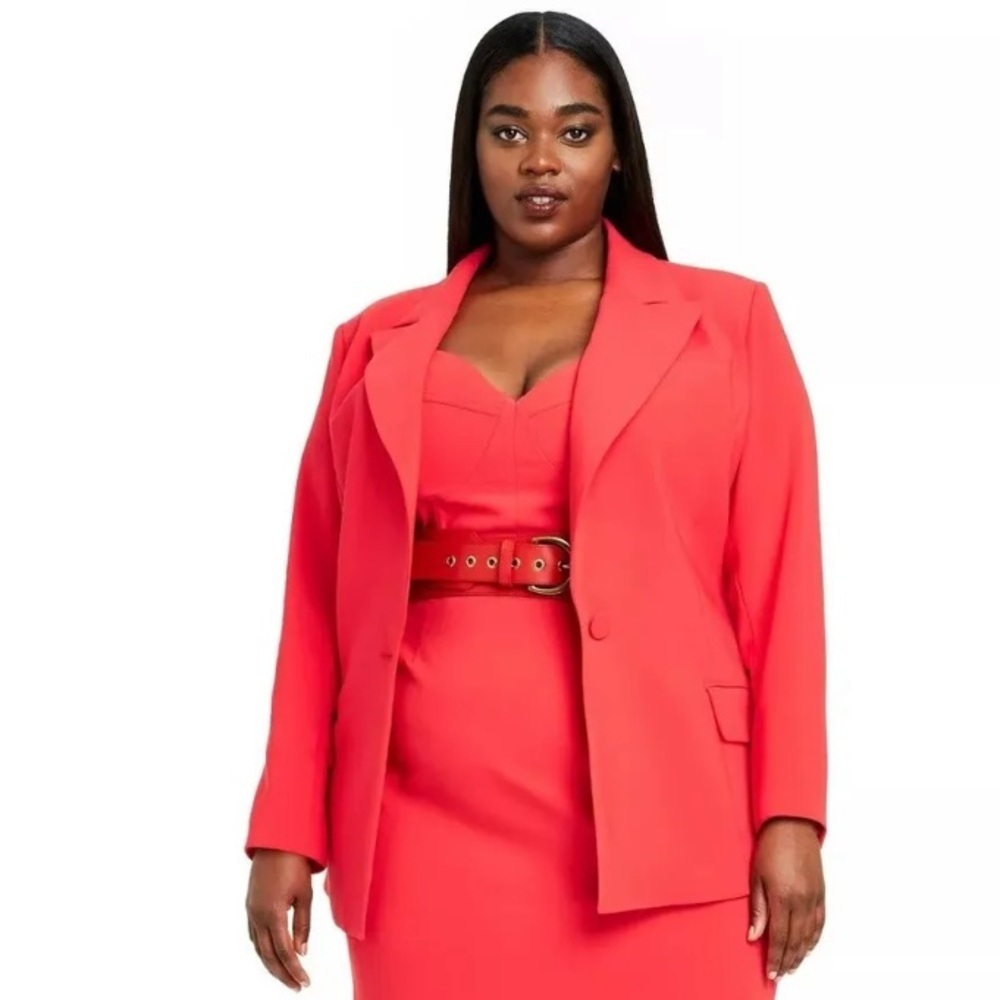 Sergio Hudson x Target Blazer Size 1X Women’s Plus Jacket Red Tailored NWT